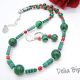 Set bijuterii handmade - malachit si sticla cod13
