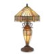 Lampa de masa Tiffany cu abajur crem 