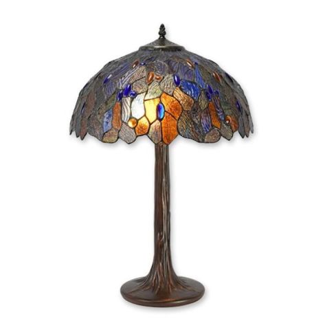 Lampa de masa Tiffany cu abajur libelule