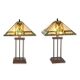 Lampa de masa Tiffany cu abajur geometric