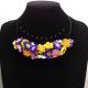 Set bijuterii handmade - flori multicolore colier 