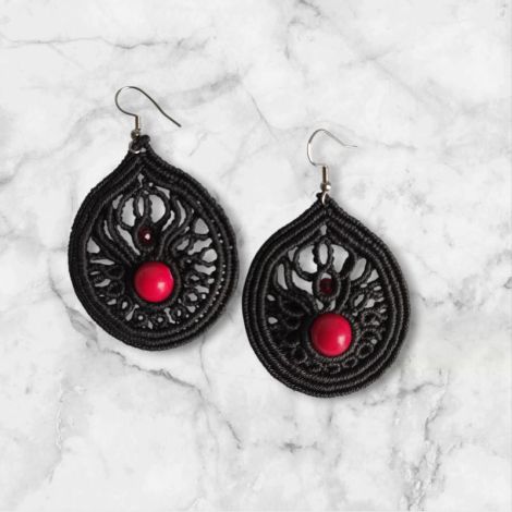 Cercei macrame Noir