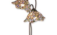 Lampa masa Tiffany cu doua brate si abajur geometr