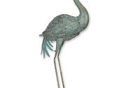 Flamingo decorativ din metal antik grey