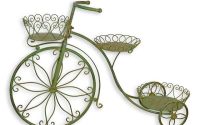 Bicicleta-jardiniera din fier forjat antik green