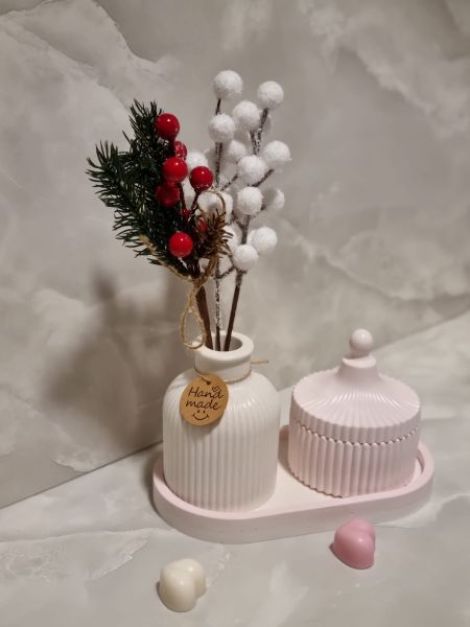 Set Decorativ Artizanal Ribbed Elegance