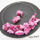 Set bijuterii cu flori roz colier statement i cer
