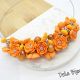 Colier handmade statement cu flori portocalii cod