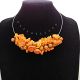 Colier handmade statement cu flori portocalii cod