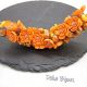 Colier handmade statement cu flori portocalii cod