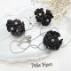 Set bijuterii cu flori negre cod1380