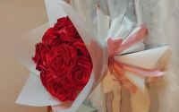 Buchet trandafiri din satin