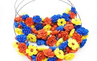 Colier handmade statement - Tricolorul Romaniei c