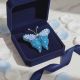 Brosa fluture albastru