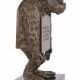 Maimuta-statueta din bronz cu soclu din marmura