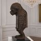 Maimuta-statueta din bronz cu soclu din marmura
