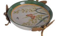 Fructiera Craquelle din portelan cu bronz