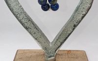 Cercei hipoalergenici cu pietre  Lapis lazuli 4cm