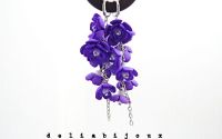 Cercei Handmade unicat cu flori mov cod1383