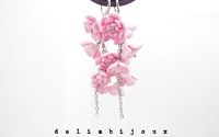 Cercei Handmade unicat cu flori roz cod1385