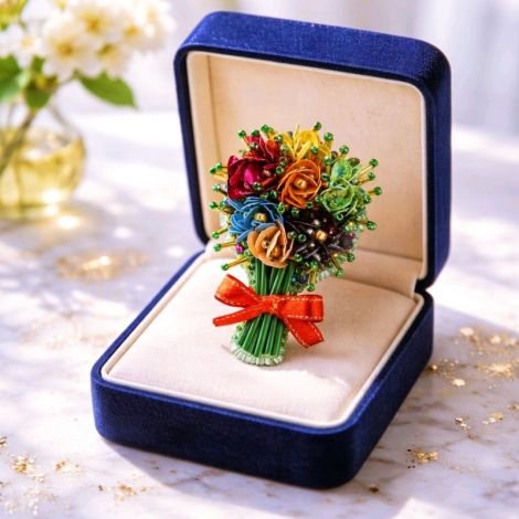 Brosa buchet de flori