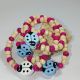 Martisor Copii din Margele Roz Fucsia de Lemn