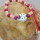 Martisor Copii din Margele Roz Fucsia de Lemn