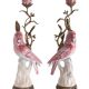 Set doua sfesnice papagal din portelan cu bronz