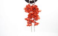 Cercei Handmade unicat cu flori rosii cod1386