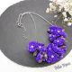 Colier handmade statement cu flori mov - buchet fl