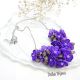 Colier handmade statement cu flori mov - buchet fl
