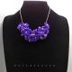 Colier handmade statement cu flori mov - buchet fl