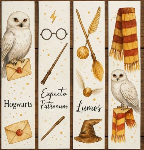 Set 4 semne de carte Harry Potter