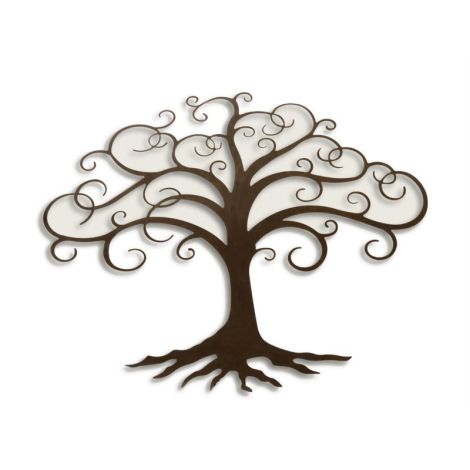 Set doua decoratiuni de perete din metal cu copac