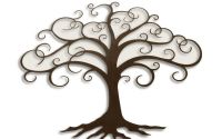 Set doua decoratiuni de perete din metal cu copac