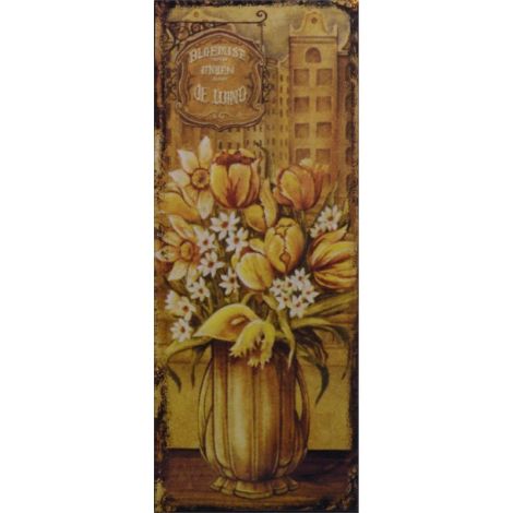 Decoratiune din metal pentru perete cu flori