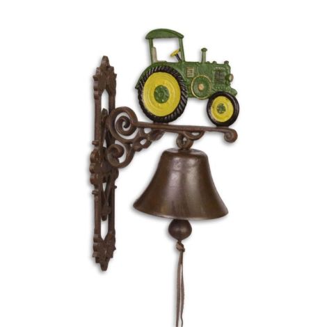 Clopot de usa cu tractor galben cu verde