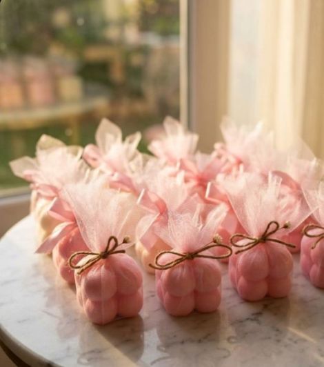 Lumanari Bubble in Saculet de Organza Marturii si