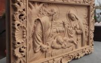 Icoana Sculptata in Lemn Masiv - Naterea Domnului