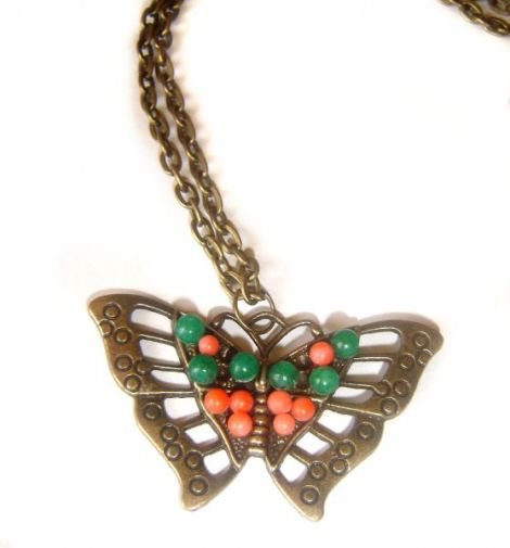 Fluture din bronz multicolor