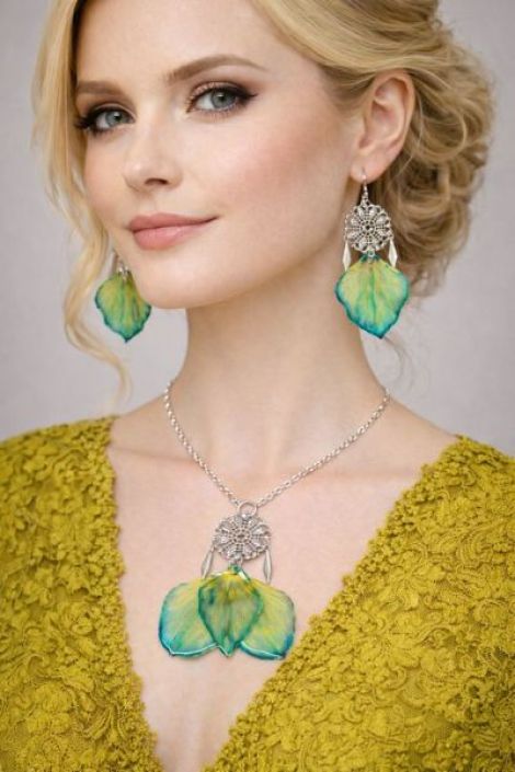Cercei handmade din lalele naturale 01861