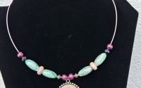 Colier handmade statement cu pandantiv vintage flo
