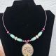 Colier handmade statement cu pandantiv vintage flo