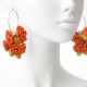 Cercei handmade cu flori rosii cod1401