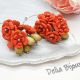 Cercei handmade cu flori rosii cod1401
