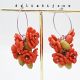 Cercei handmade cu flori rosii cod1401