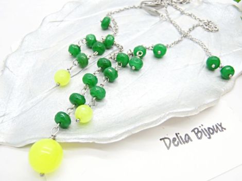 Set de bijuterii handmade unicat agate si jad cod
