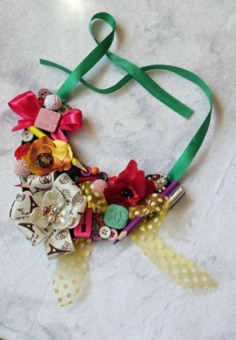 Colier statement handmade colorat