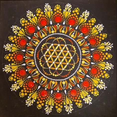 Mandala unicat - "Echilibru" 30x30 cm