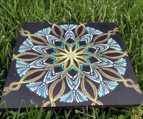 Mandala unicat - "Deep blue" 23x23 cm